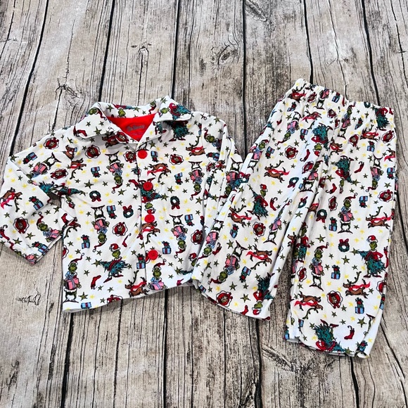 Dr Seuss’s The Grinch fleece 2 piece pajamas unisex size 2 - Picture 1 of 6